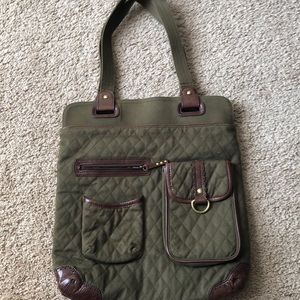 Vera Bradley green quilted tote